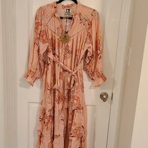 Jaase Pink Floral Dress - L